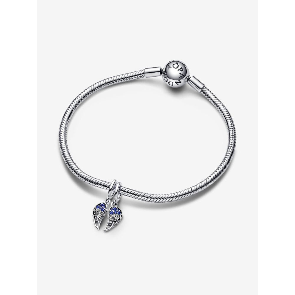 Pandora Sterling Silver Sparkling Splitable Angel Wings Dangle Charm Image 5