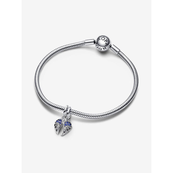 Pandora Sterling Silver Sparkling Splitable Angel Wings Dangle Charm Image 5
