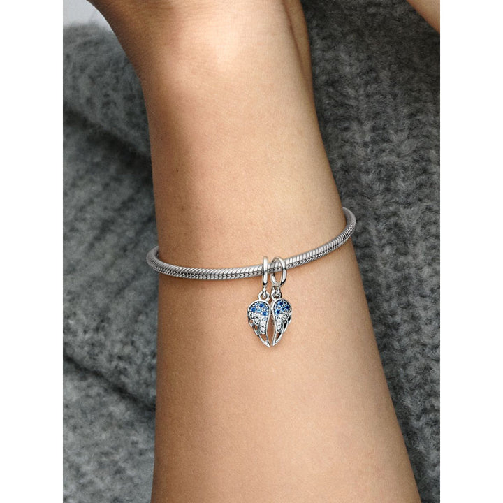 Pandora Sterling Silver Sparkling Splitable Angel Wings Dangle Charm Image 2