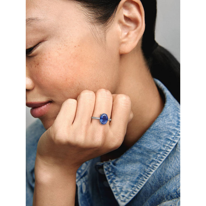 Pandora Sterling Silver Sparkling Statement Halo Ring Image 3