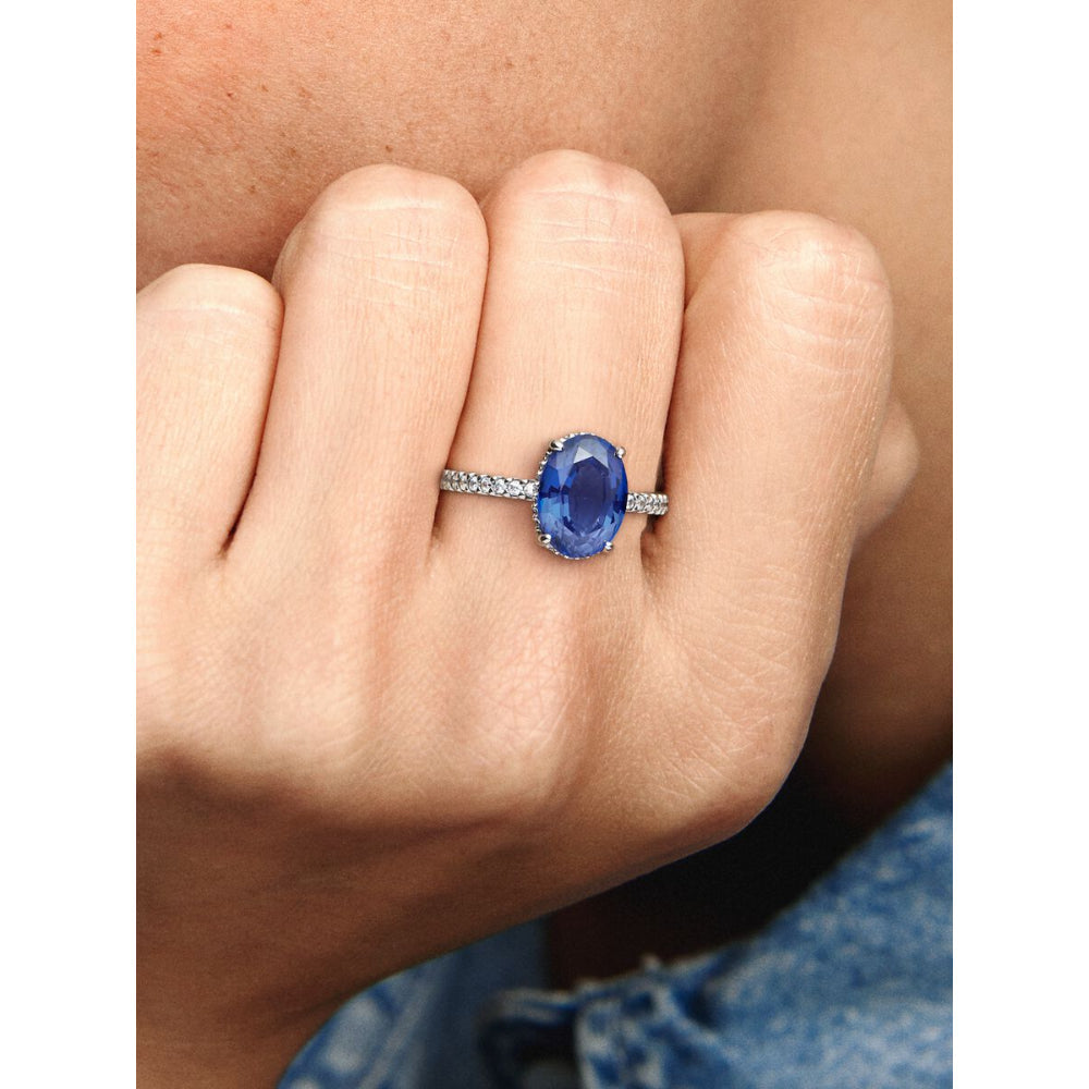Pandora Sterling Silver Sparkling Statement Halo Ring Image 2