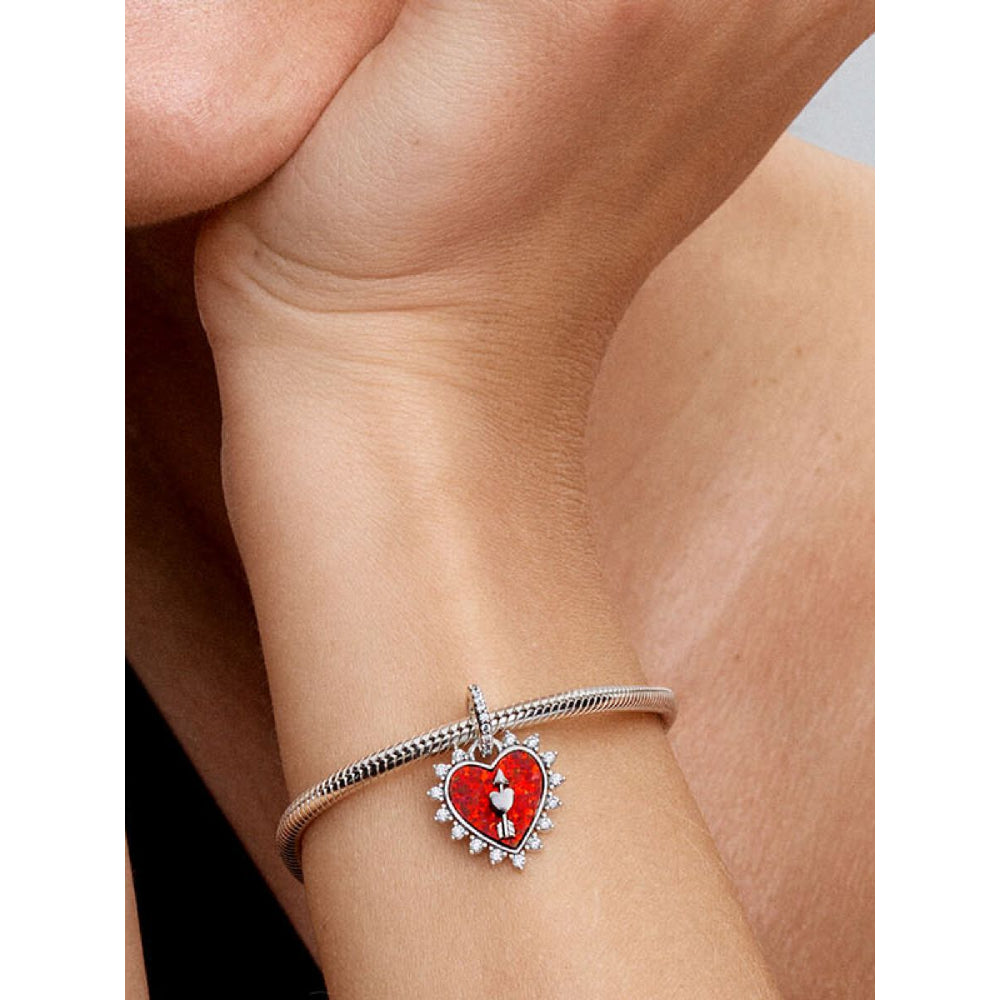 Pandora Sterling Silver Spinnable Arrow Heart Dangle Charm Image 2