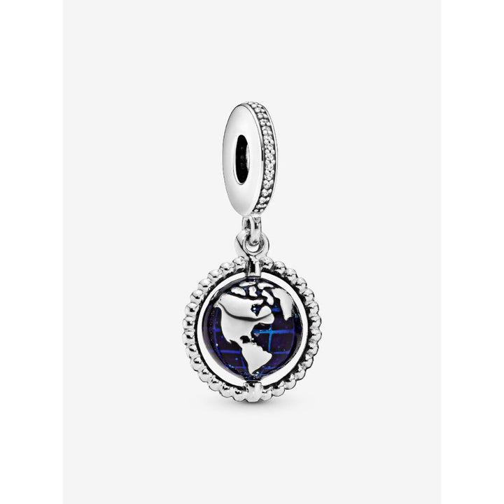 Pandora Sterling Silver Spinning Globe Dangle Charm Image 1