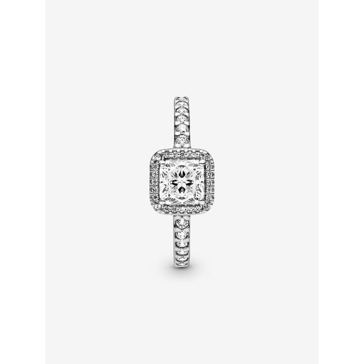 Pandora Sterling Silver Square Sparkle Halo Ring Image 5