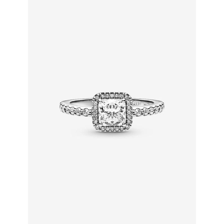 Pandora Sterling Silver Square Sparkle Halo Ring Image 6