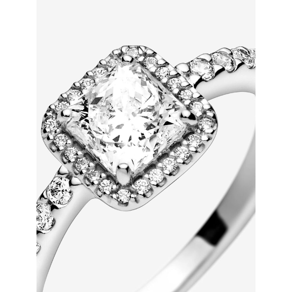 Pandora Sterling Silver Square Sparkle Halo Ring Image 7