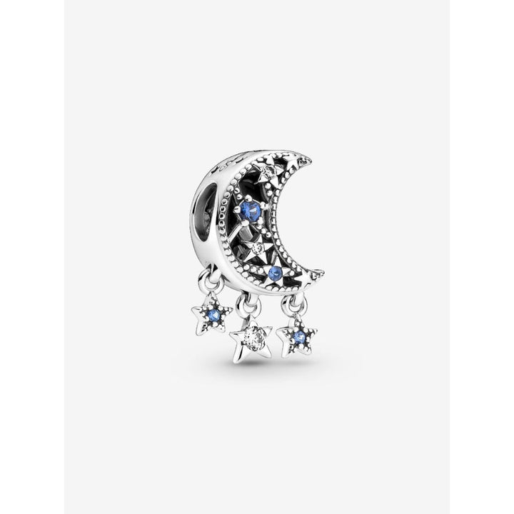 Pandora Sterling Silver Star &amp; Crescent Moon Charm Image 1