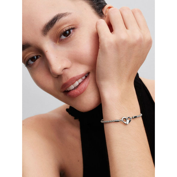 Pandora Sterling Silver Studded Chain Bracelet Image 3