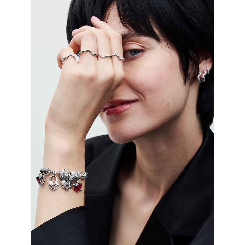Pandora Sterling Silver Studded Chain Bracelet Image 4