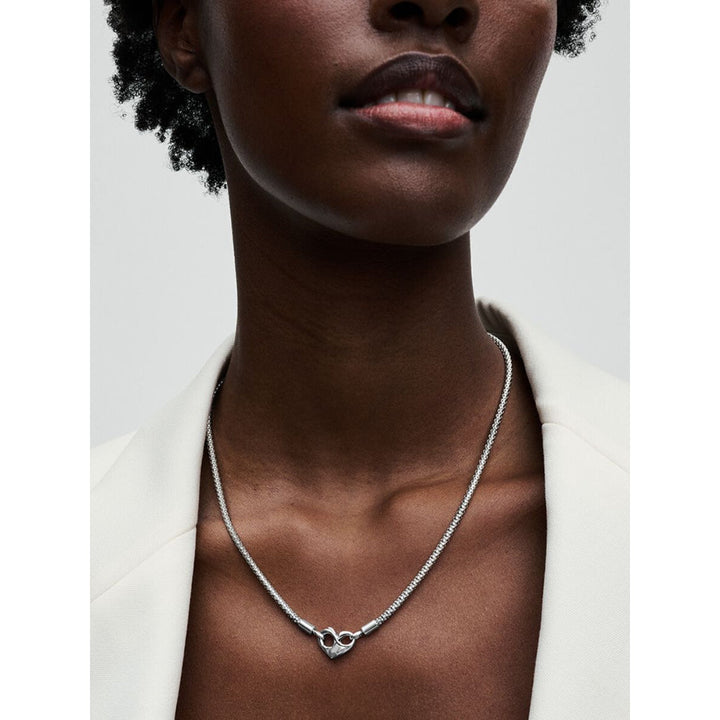Pandora Sterling Silver Studded Chain Necklace Image 3