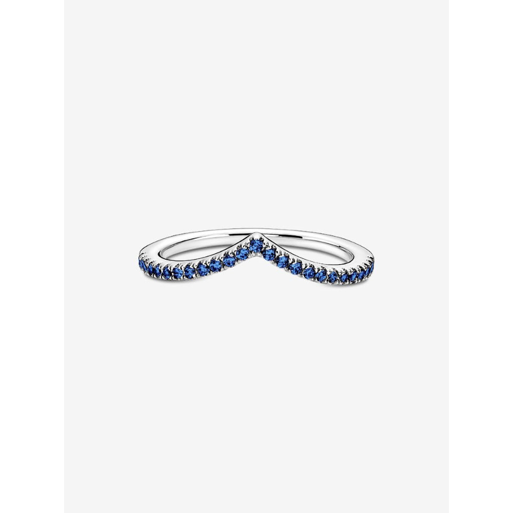 Pandora Sterling Silver Timeless Wish Sparkling Blue Ring Image 5