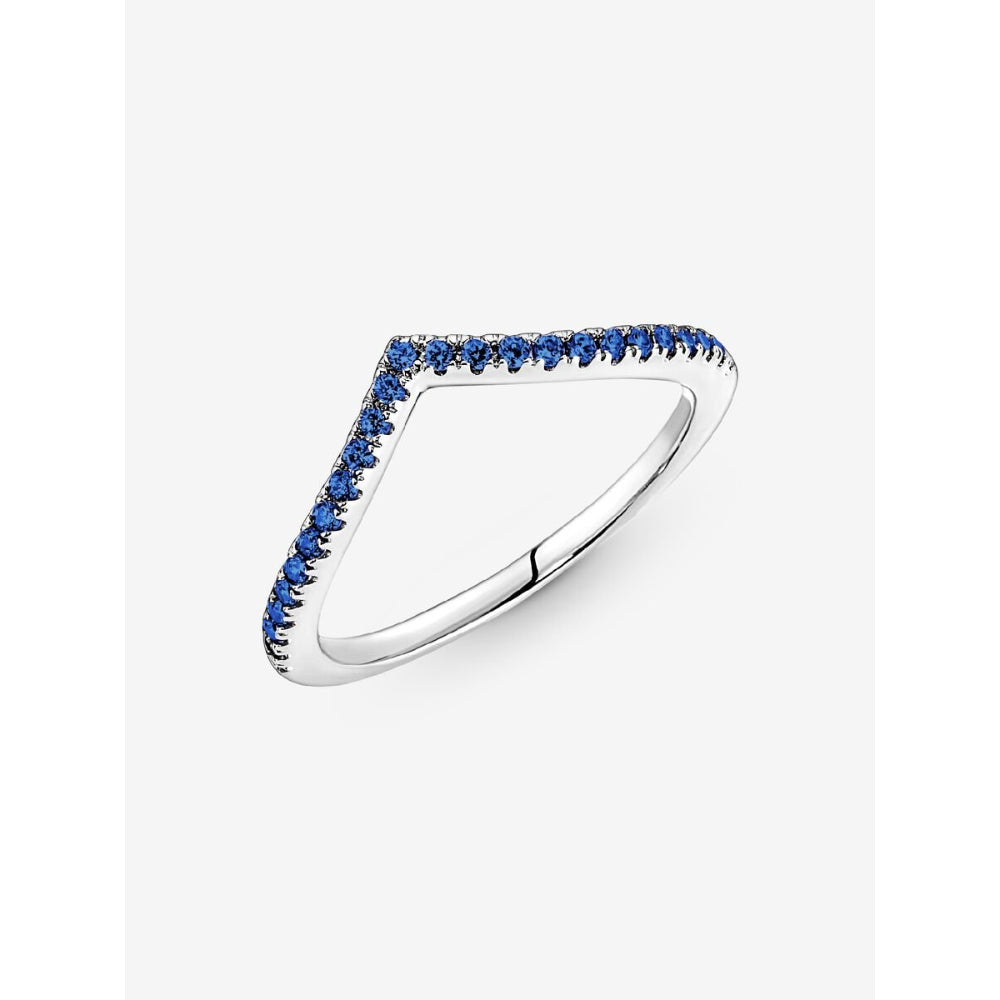Pandora Sterling Silver Timeless Wish Sparkling Blue Ring Image 6