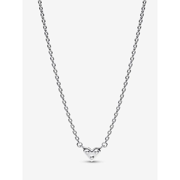 Pandora Sterling Silver Triple Stone Heart Collier Necklace Image 5