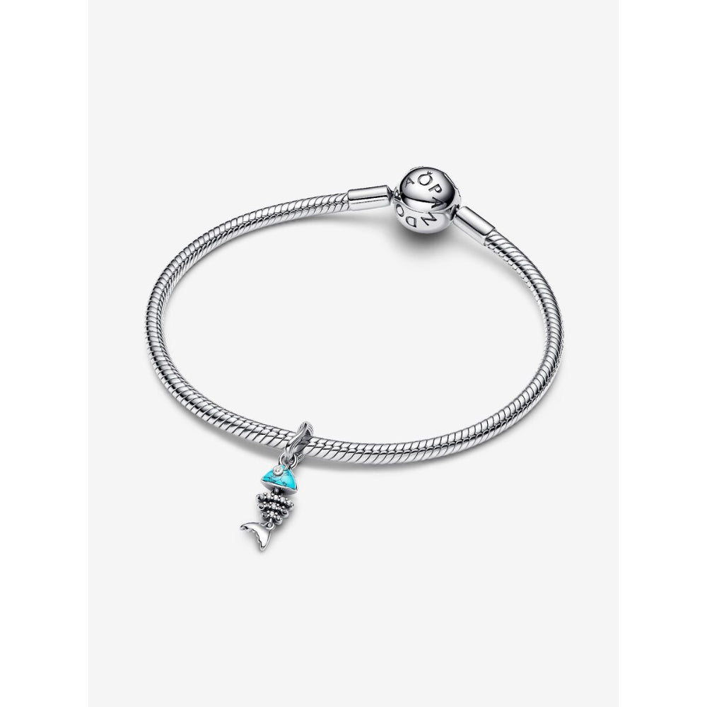 Pandora Sterling Silver Turquoise - Coloured Fishbone Dangle Charm Image 5