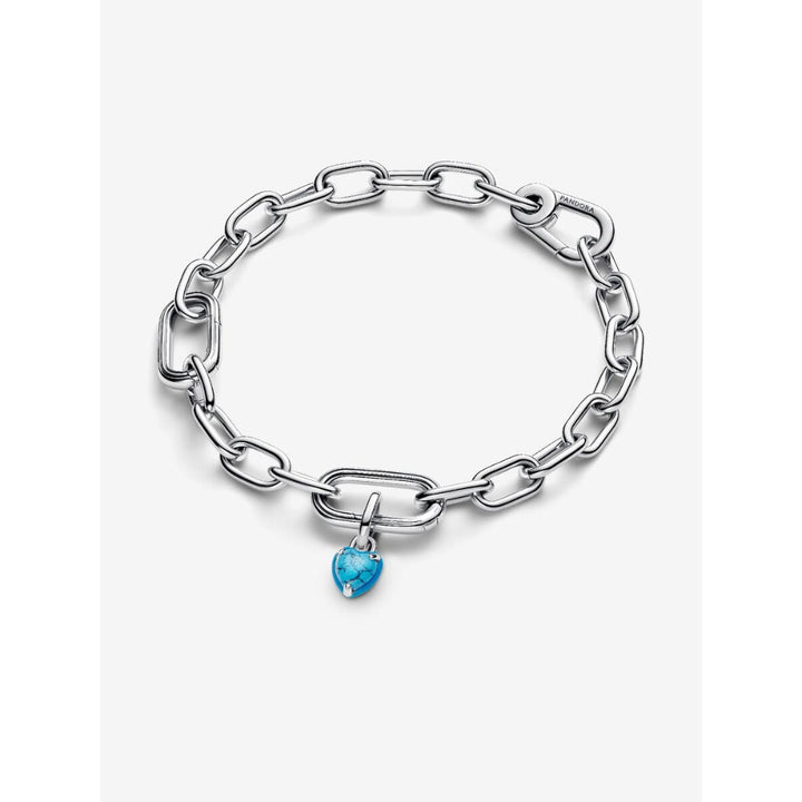 Pandora Sterling Silver Turquoise - Coloured Heart Mini Dangle Charm Image 5