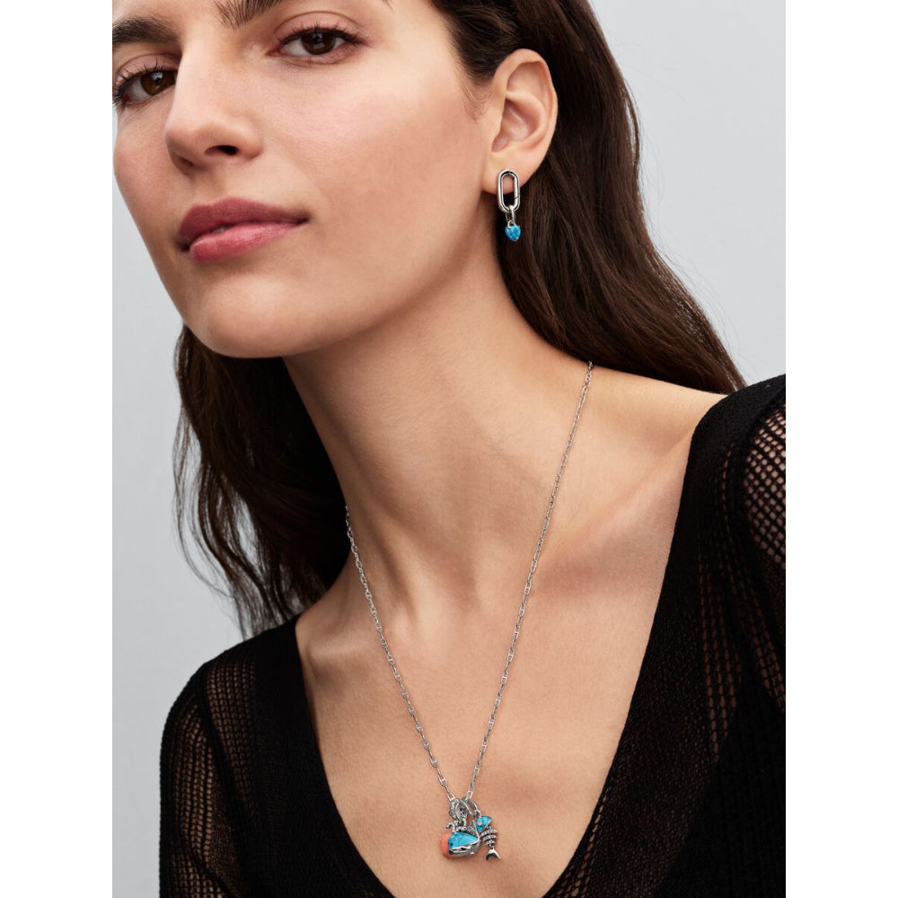 Pandora Sterling Silver Turquoise - Coloured Heart Mini Dangle Charm Image 4
