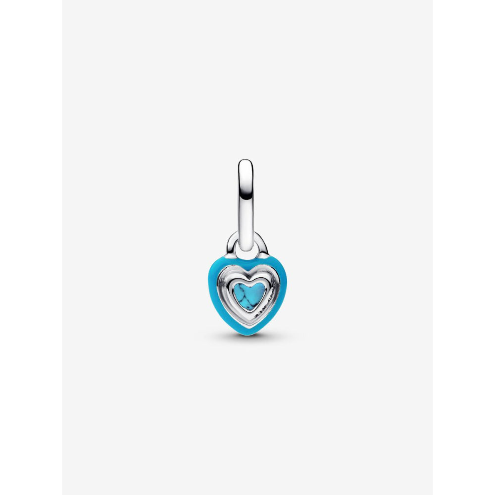 Pandora Sterling Silver Turquoise - Coloured Heart Mini Dangle Charm Image 6