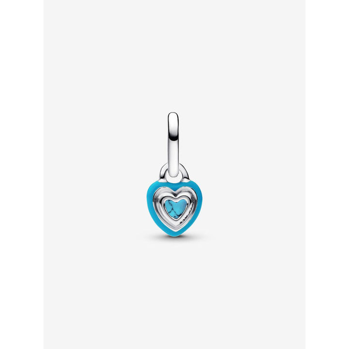 Pandora Sterling Silver Turquoise - Coloured Heart Mini Dangle Charm Image 6