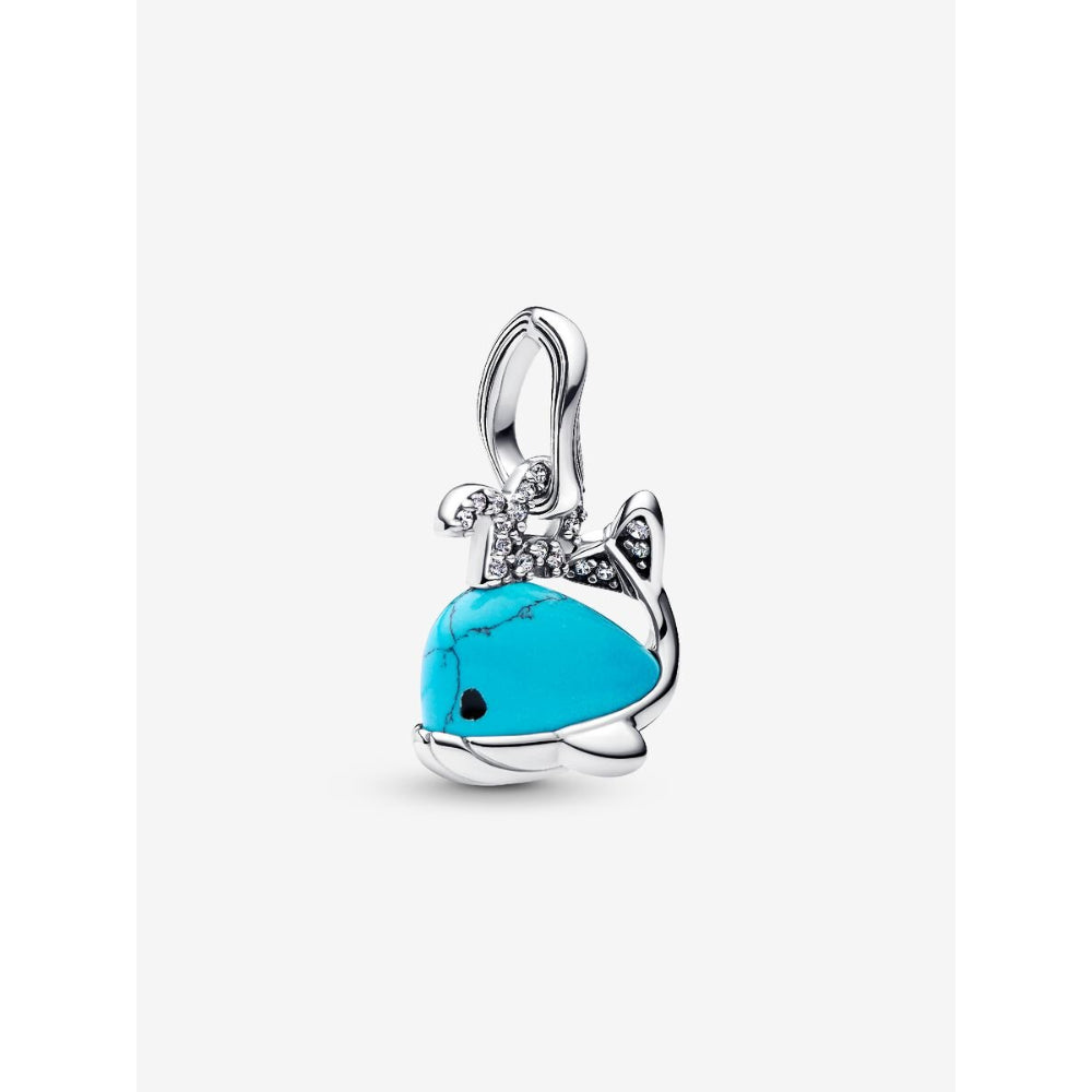 Pandora Sterling Silver Turquoise - Coloured Whale Dangle Charm Image 1