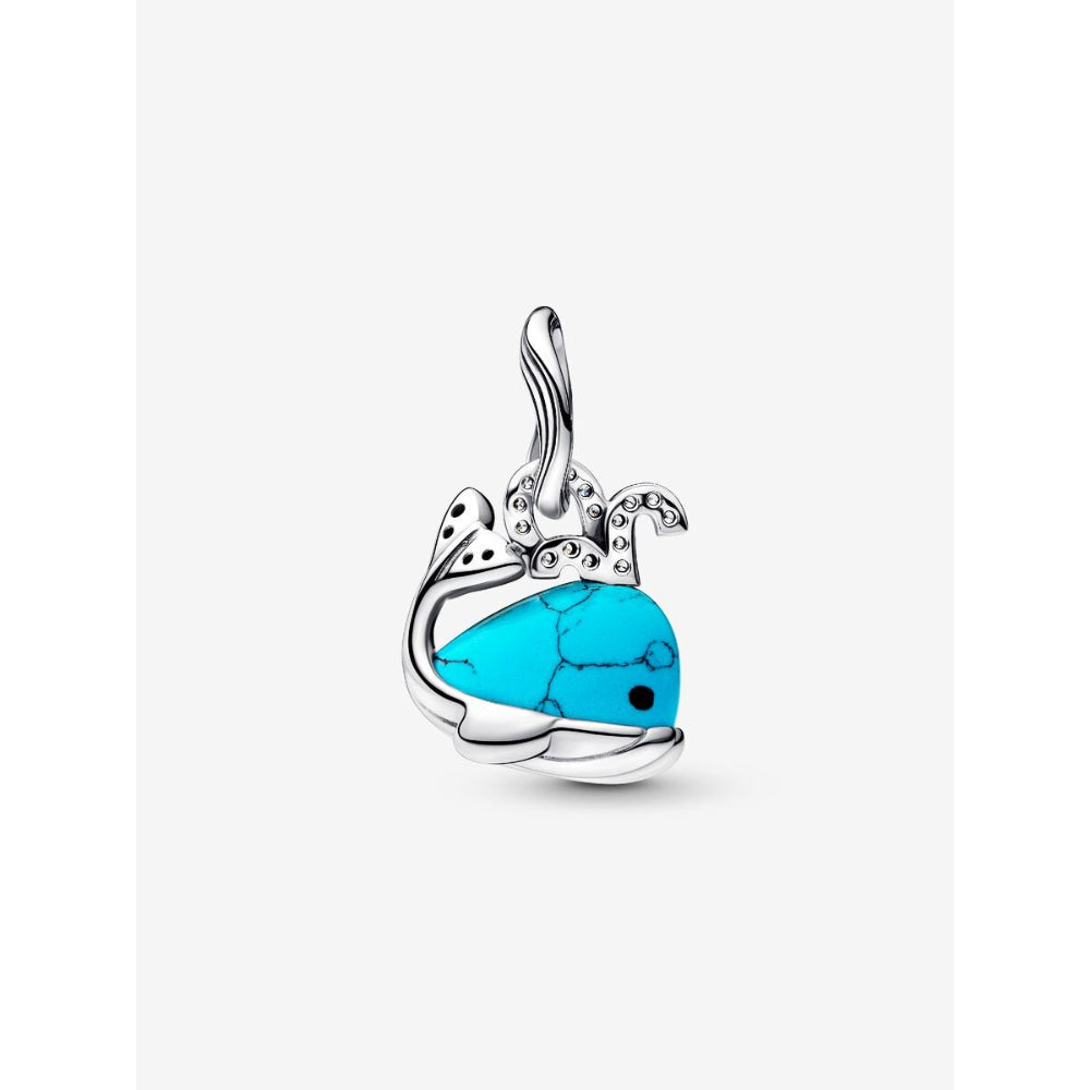 Pandora Sterling Silver Turquoise - Coloured Whale Dangle Charm Image 5