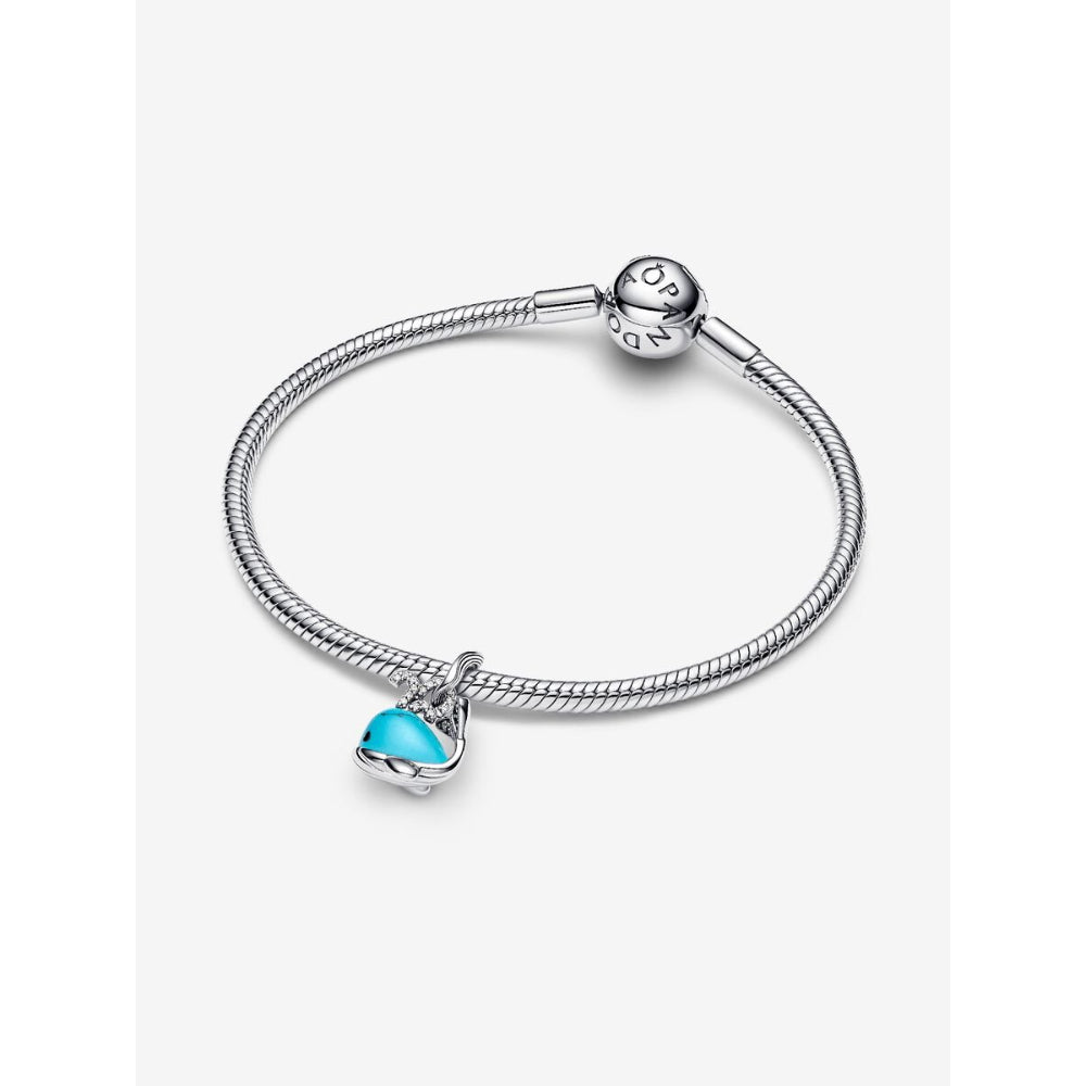 Pandora Sterling Silver Turquoise - Coloured Whale Dangle Charm Image 6