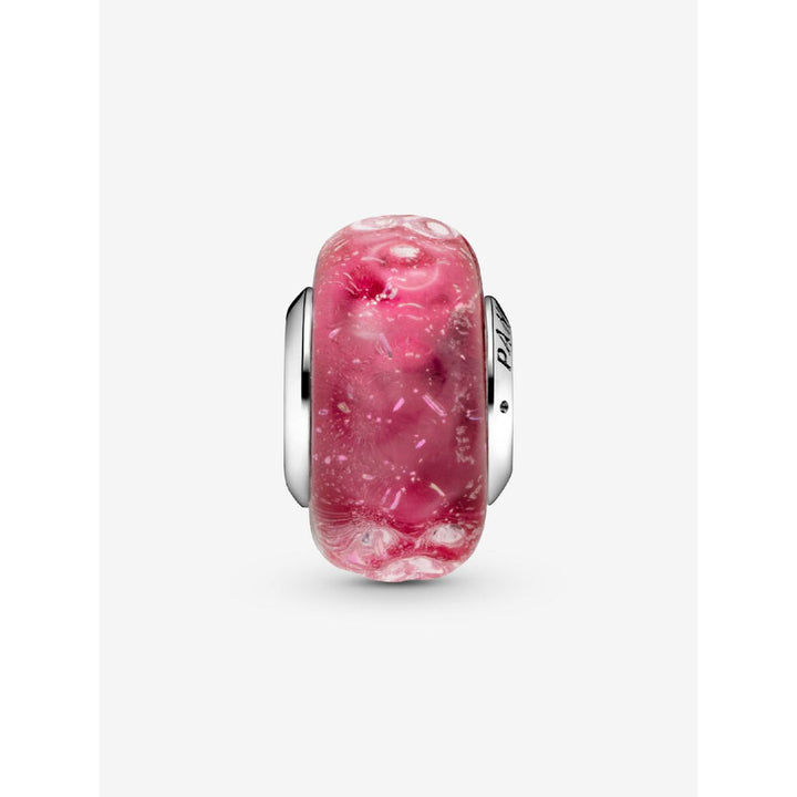 Pandora Sterling Silver Wavy Fancy Pink Murano Glass Charm Image 6