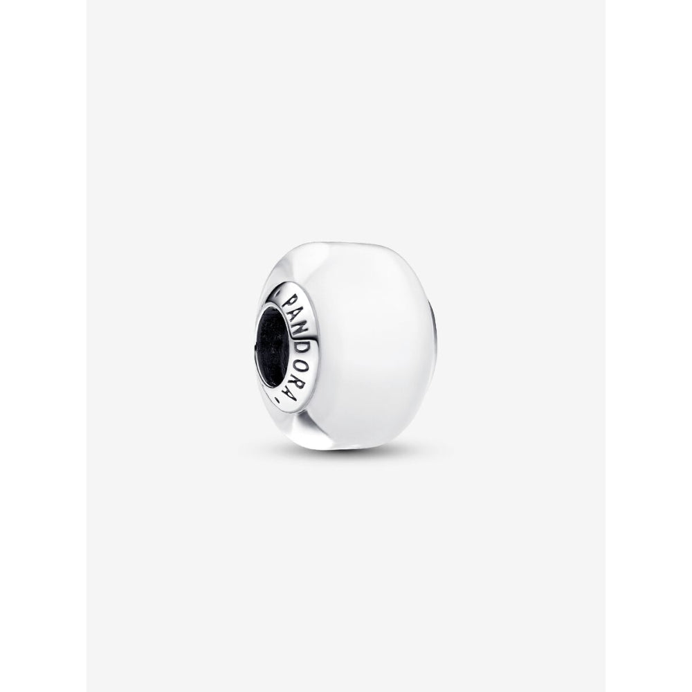 Pandora Sterling Silver White Mini Murano Glass Charm Image 1