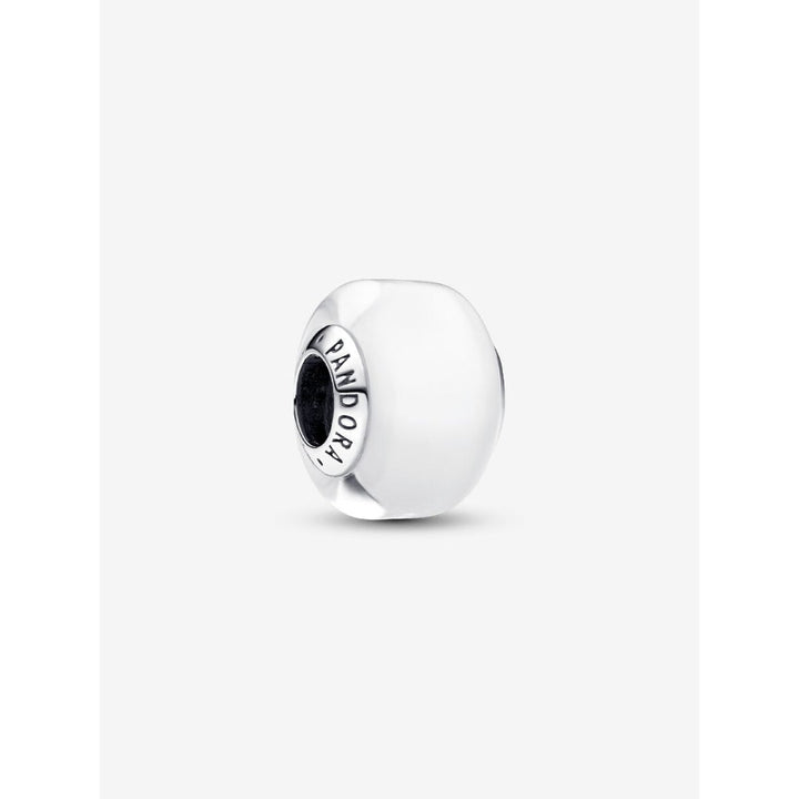 Pandora Sterling Silver White Mini Murano Glass Charm Image 1
