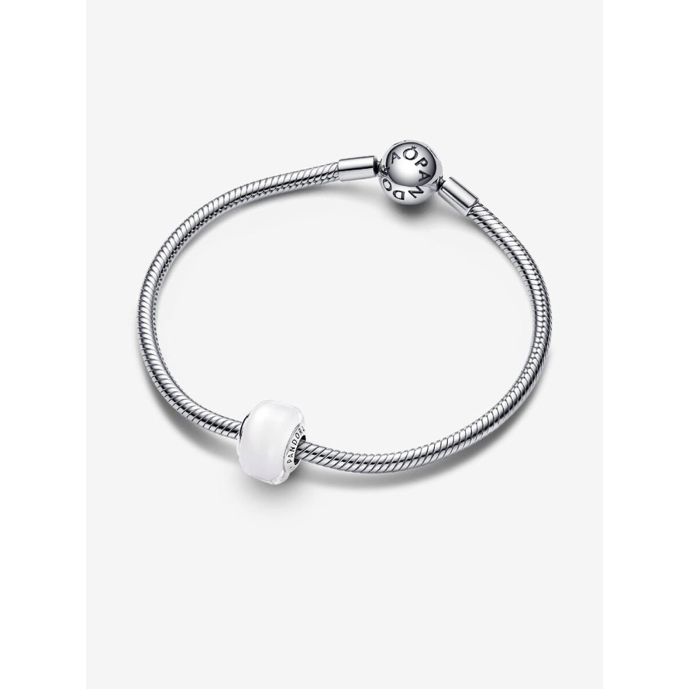 Pandora Sterling Silver White Mini Murano Glass Charm Image 6