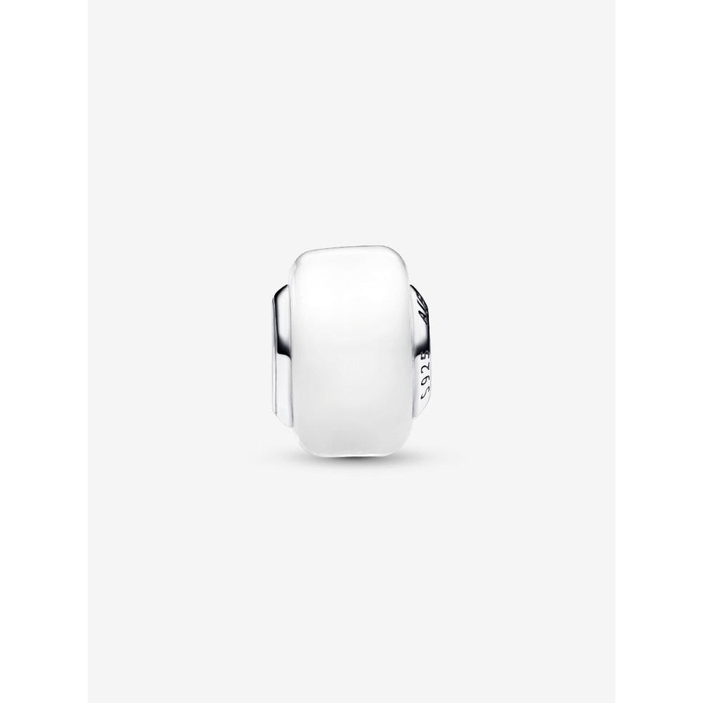Pandora Sterling Silver White Mini Murano Glass Charm Image 7