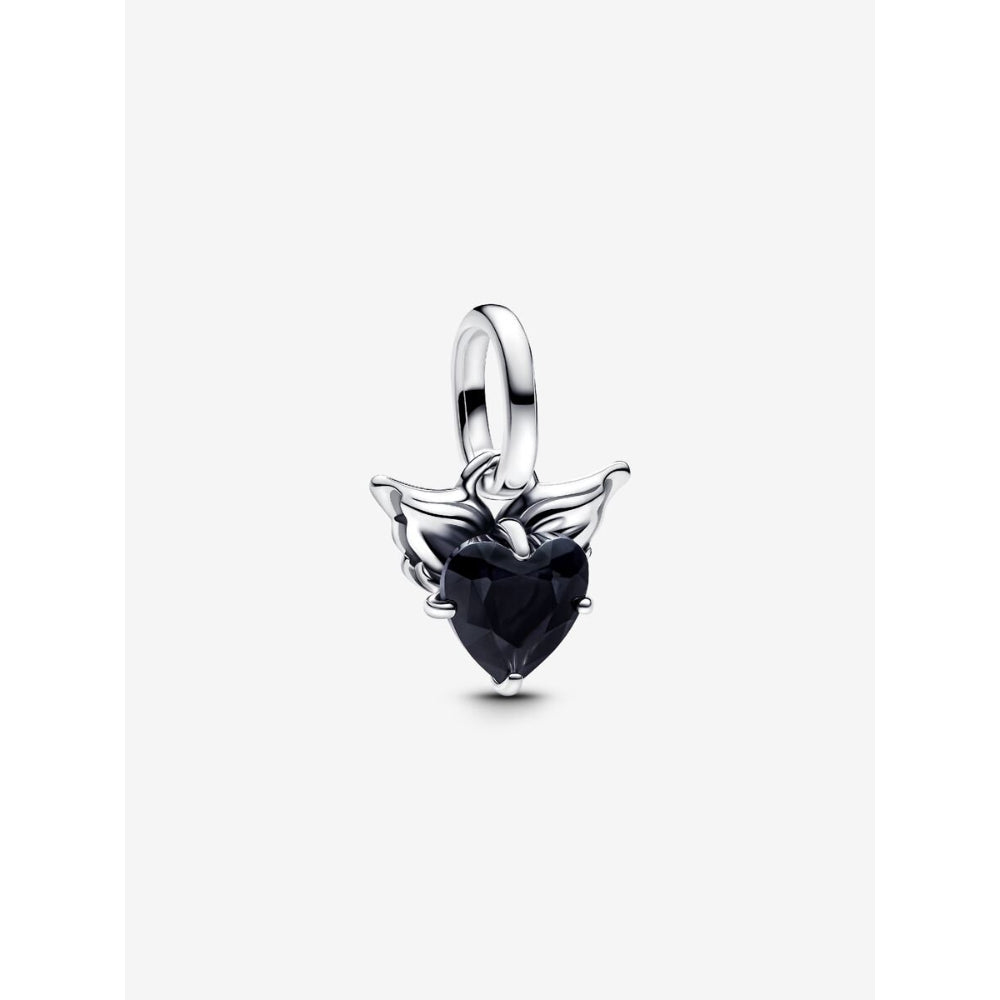 Pandora Sterling Silver Winged Heart Mini Dangle Charm Image 1