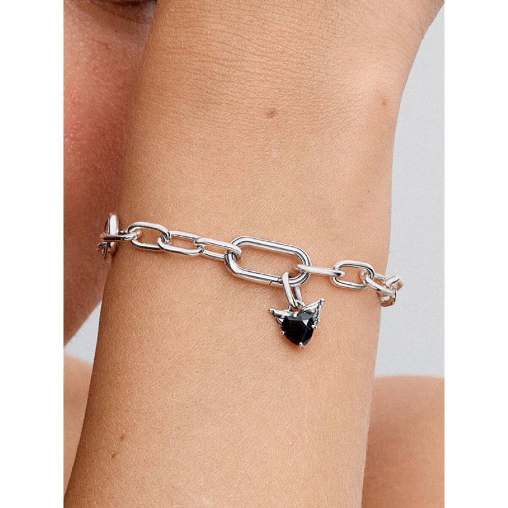 Pandora Sterling Silver Winged Heart Mini Dangle Charm Image 2