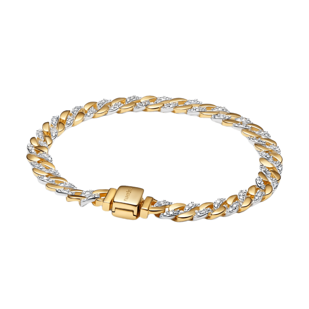 Pandora Two-Tone Pavé Cuban Chain Bracelet - MococoPandora564229C01-165700303232379Bracelets