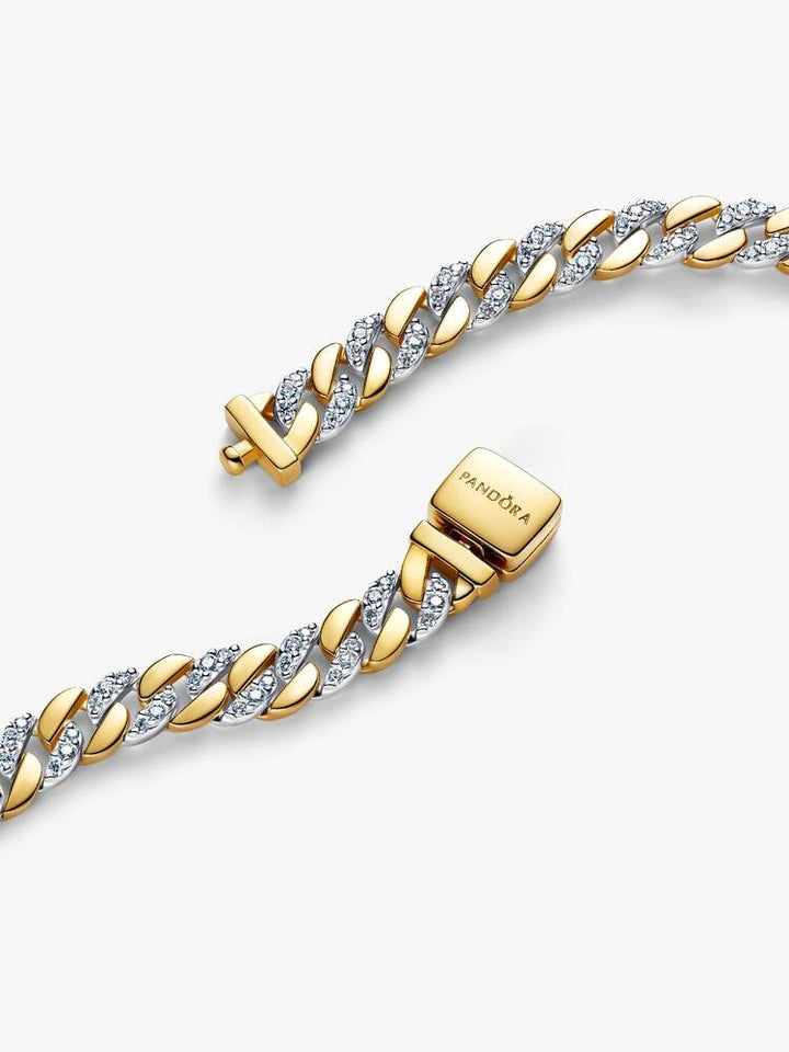 Pandora Two - Tone Pavé Cuban Chain Bracelet - MococoPandora564229C01-165700303232379Bracelet