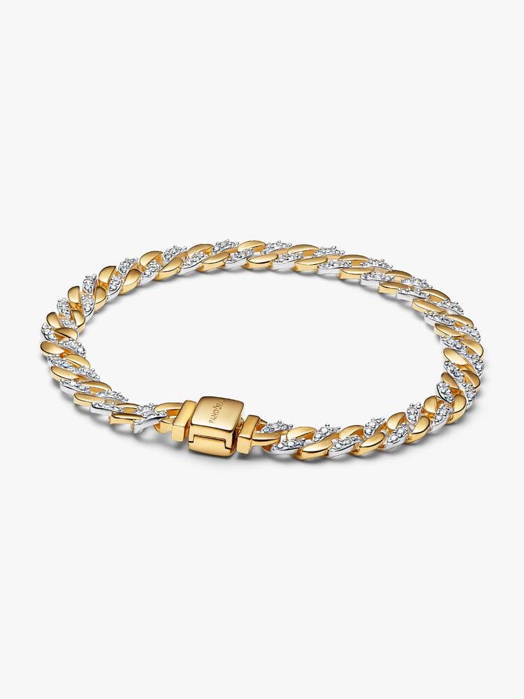 Pandora Two - Tone Pavé Cuban Chain Bracelet - MococoPandora564229C01-165700303232379Bracelet