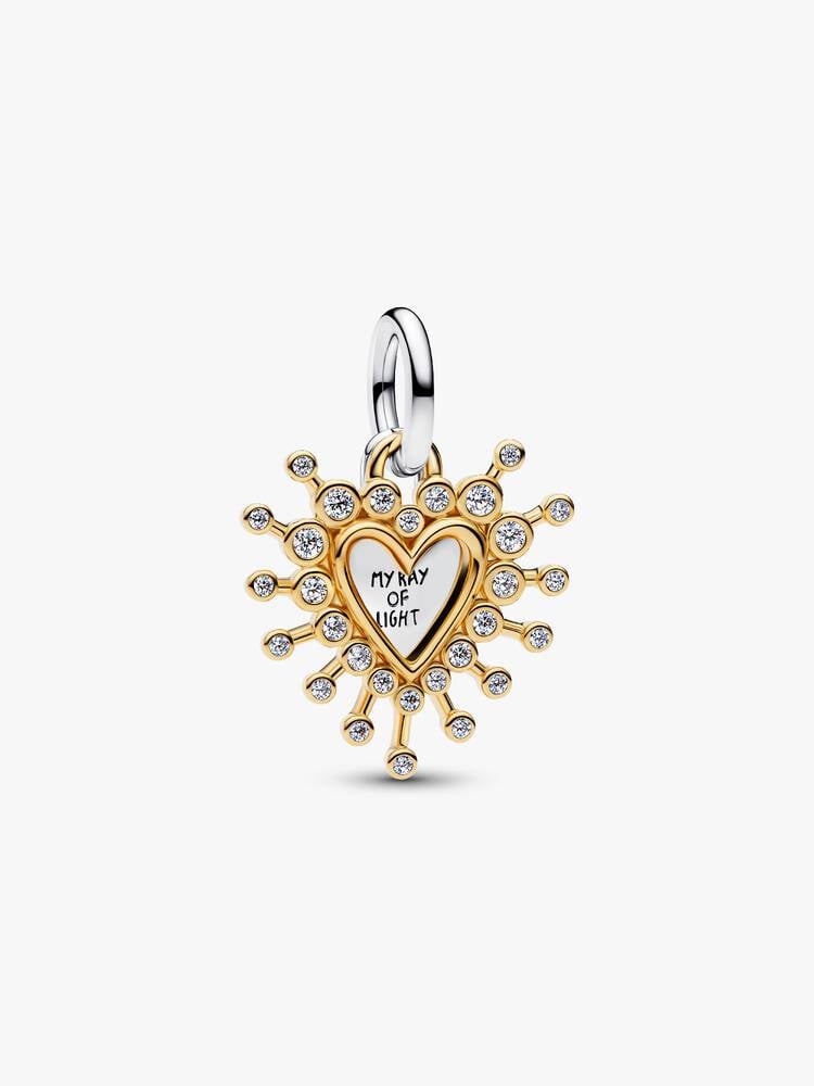 Pandora Two - Tone Radiant Heart Double Dangle Charm - MococoPandora764141C015700303230610Charms
