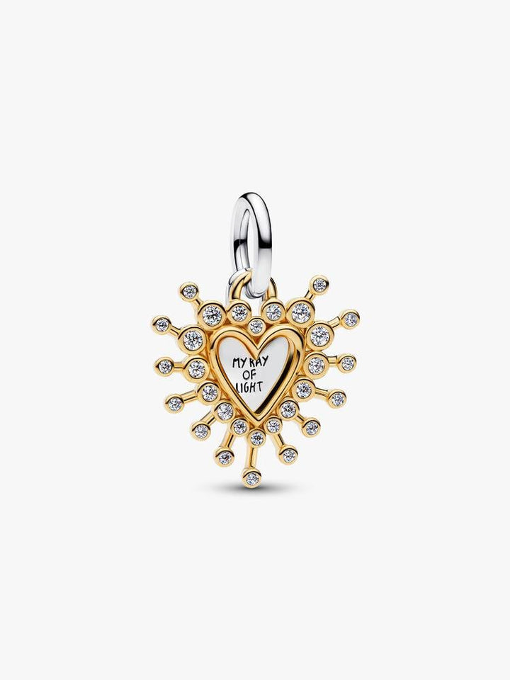Pandora Two - Tone Radiant Heart Double Dangle Charm - MococoPandora764141C015700303230610Charms