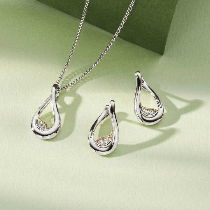 Past Present Future® Sterling Silver Twist Hoop Earrings with Topaz - MococoClogau3SPPF9625051537003625Earrings