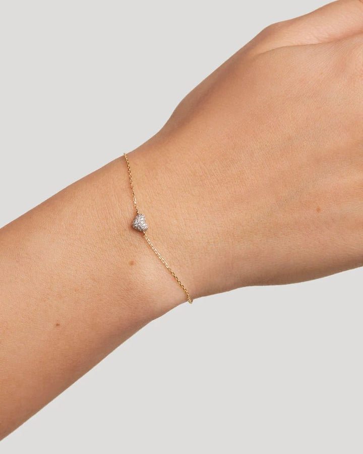 PDPAOLA 18ct Gold Diamond Heart Chain Bracelet - MococoPDPAOLAPU05 - 761 - U8435511757860Bracelets