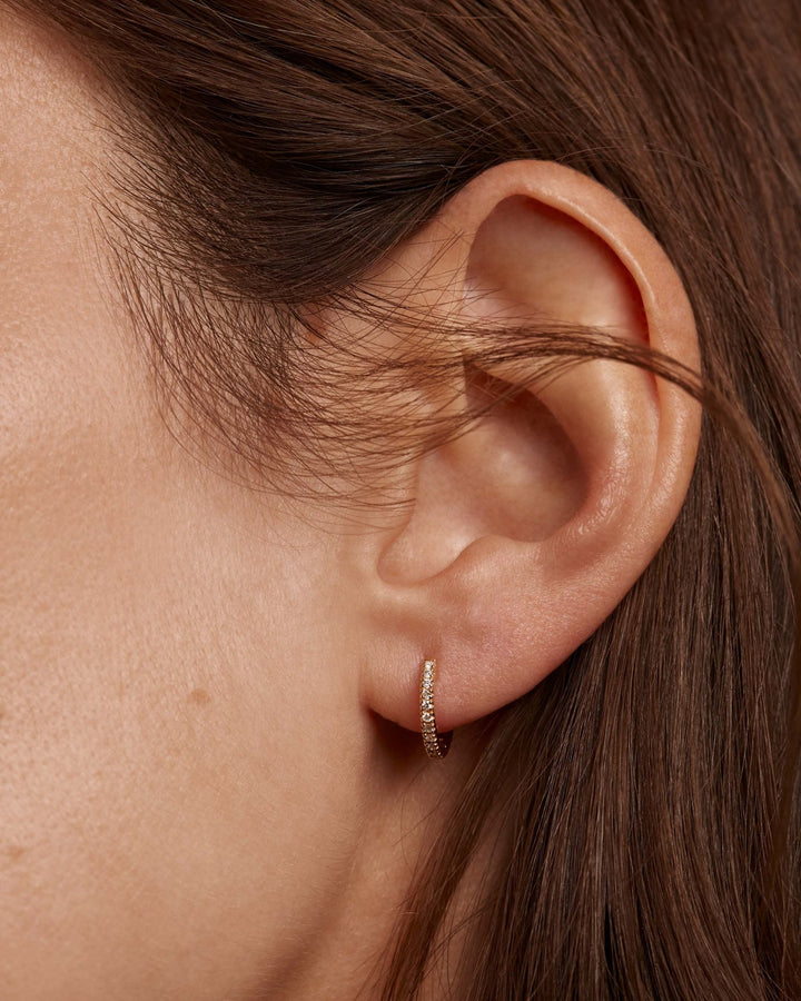 PDPAOLA 18ct Solid Gold Diamond Eternity Mini Hoop Earrings - MococoPDPAOLAAR05 - 015 - U8435511721724Earrings