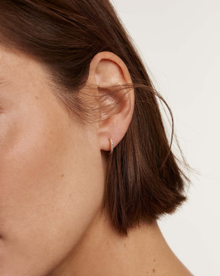 PDPAOLA 18ct Solid Gold Diamond Eternity Mini Hoop Earrings - MococoPDPAOLAAR05 - 015 - U8435511721724Earrings
