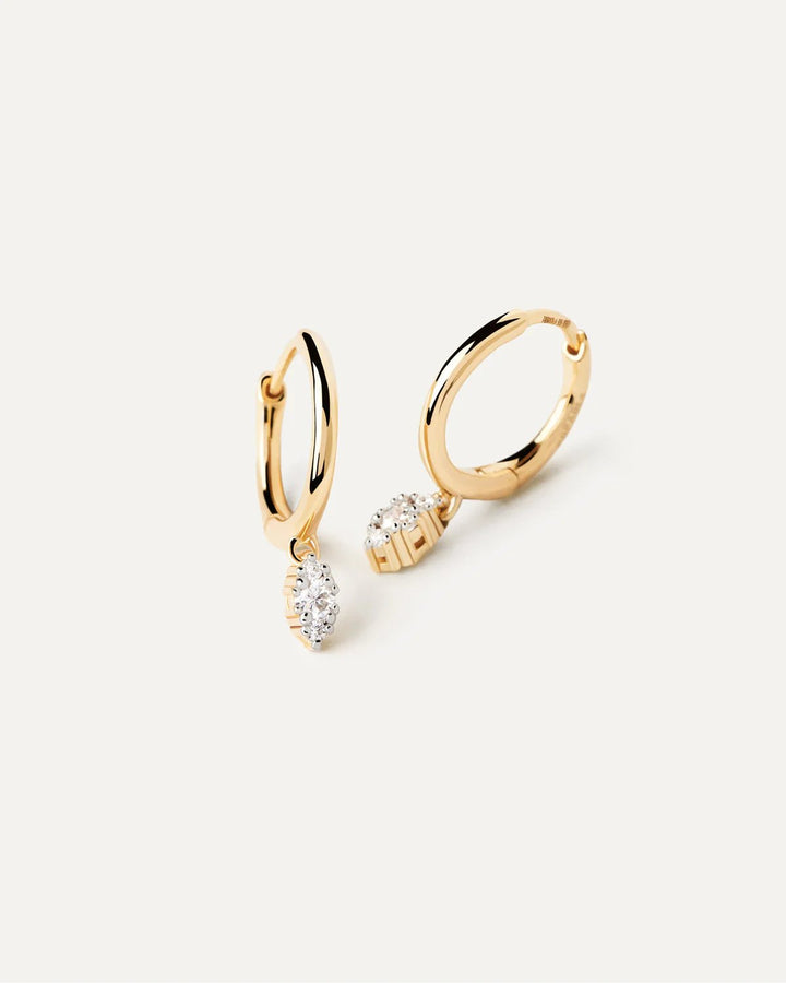 PDPAOLA 18ct Solid Gold Diamond Gold Emi Hoop Earrings - MococoPDPAOLAAR05 - A26 - U8435511747991Earrings