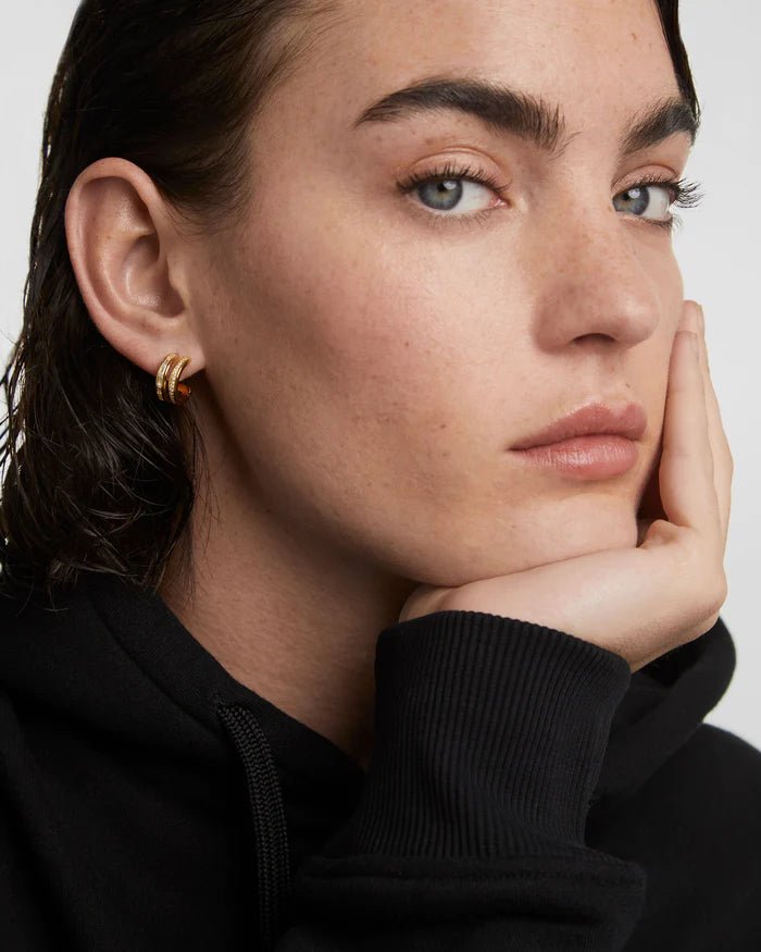 PDPAOLA Gold Double Band Hoop Earrings - MococoPDPAOLAAR01 - 968 - U8435511750052Earrings