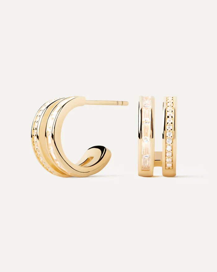 PDPAOLA Gold Double Band Hoop Earrings - MococoPDPAOLAAR01 - 968 - U8435511750052Earrings