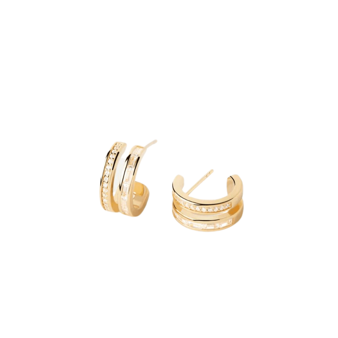 PDPAOLA Gold Double Band Hoop Earrings - MococoPDPAOLAAR01 - 968 - U8435511750052Earrings