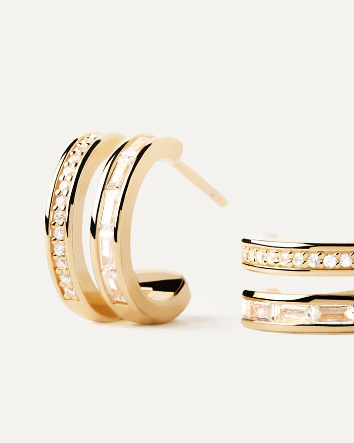 PDPAOLA Gold Double Band Hoop Earrings - MococoPDPAOLAAR01 - 968 - U8435511750052Earrings