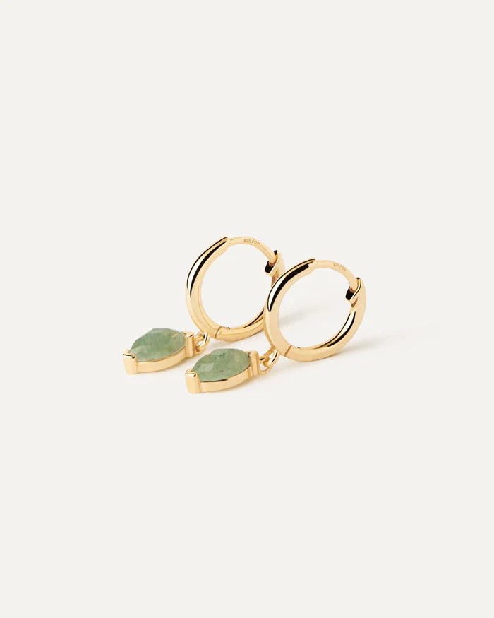 PDPAOLA Gold Green Aventurine Nomad Hoops - MococoPDPAOLAAR01 - A07 - U8435511747083Earrings