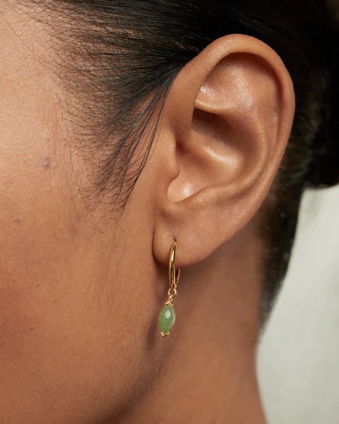 PDPAOLA Gold Green Aventurine Nomad Hoops - MococoPDPAOLAAR01 - A07 - U8435511747083Earrings