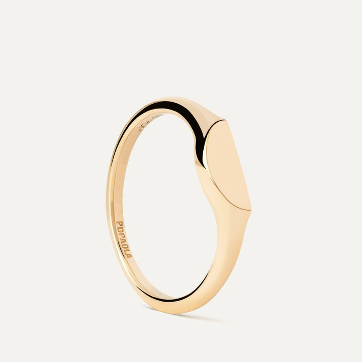 PDPAOLA Gold Half Circle Mini Stamp Ring - MococoPDPAOLAAN01 - C48 - 128435511756672Rings