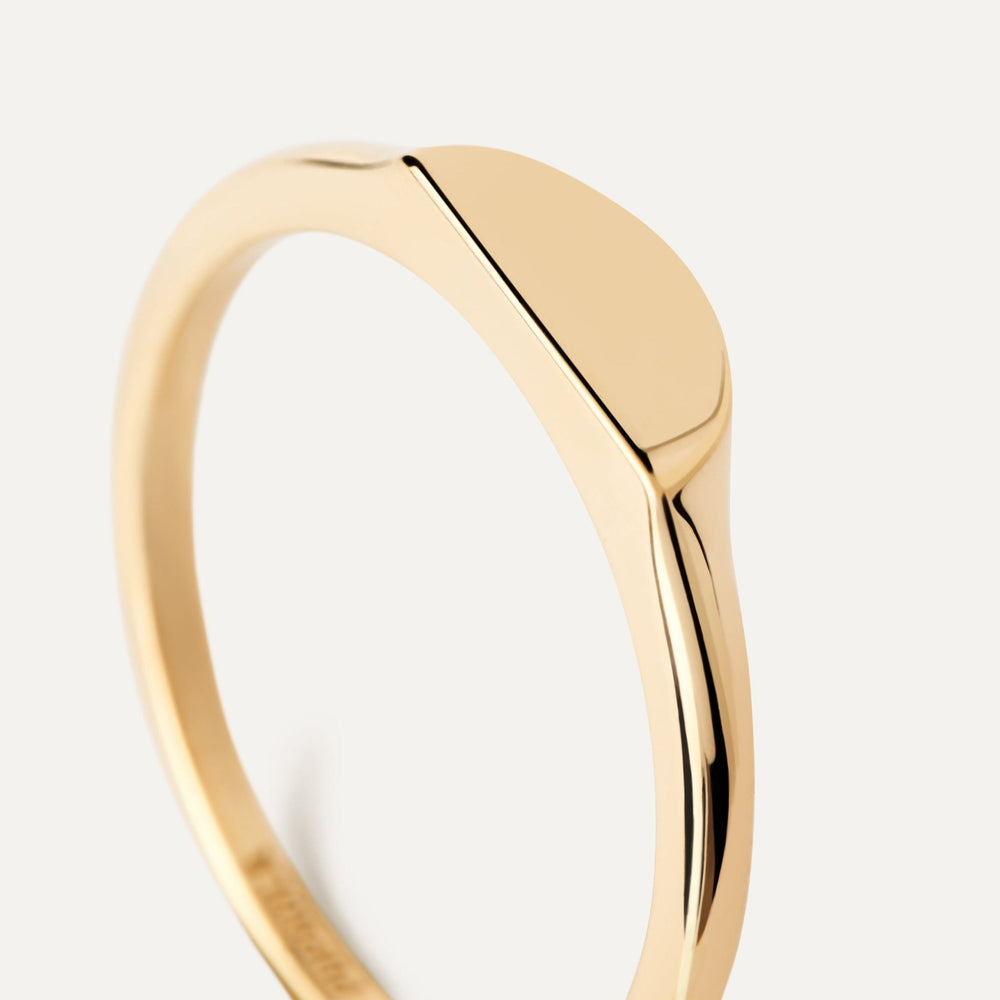 PDPAOLA Gold Half Circle Mini Stamp Ring - MococoPDPAOLAAN01 - C48 - 128435511756672Rings
